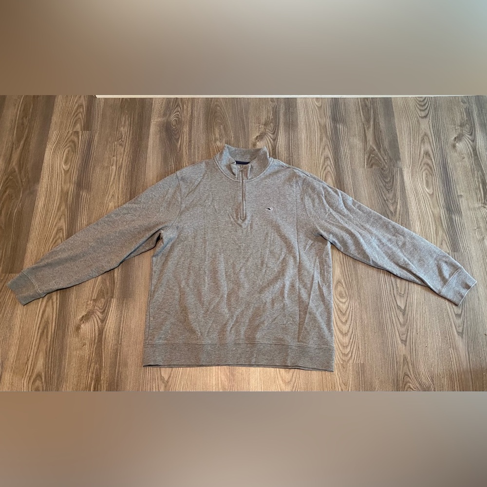 Vineyard Vines Men's Zip Up Gray Sweater